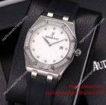 Copy Royal Oak Audemars Piguet Ladies Watches - 32mm Diamond Bezel White Face